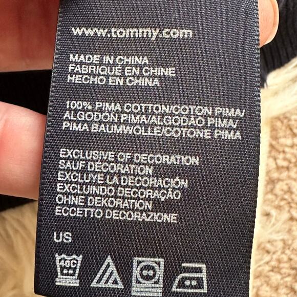 Tommy Hilfiger 100% Pima Cotton Argyle Blu and Pink V-Neck Sweater Sz XS NWT - Picture 10 of 11